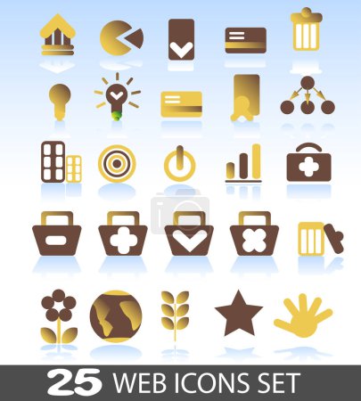 Illustration for Set of flat icons for web - Royalty Free Image