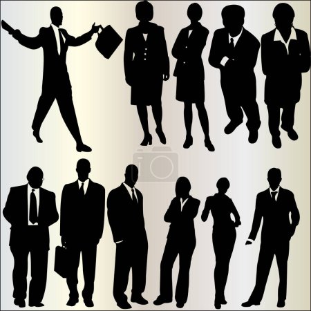Illustration for Vector silhouette of businesspeople. - Royalty Free Image