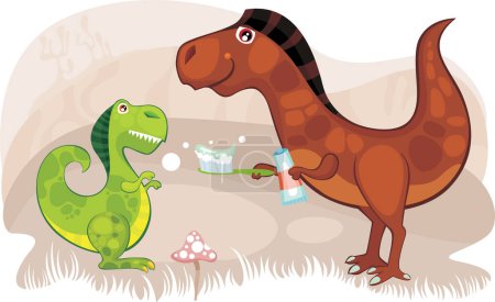 Illustration for Cute dinosaurs vector illustration - Royalty Free Image