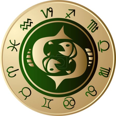 Illustration for Zodiac sign in circle - Royalty Free Image