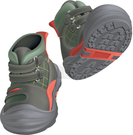 Ilustración de Imagen vectorial de unas botas de senderismo - Imagen libre de derechos