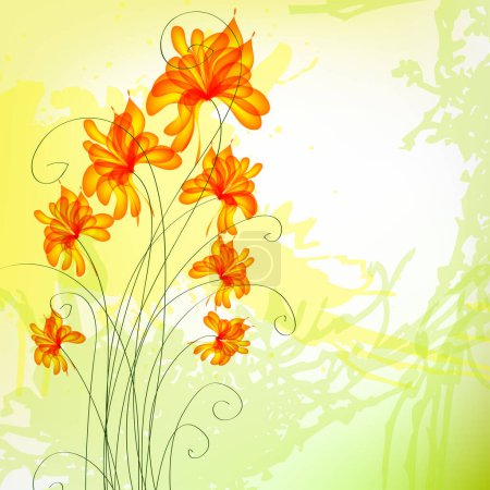Illustration for Abstract background with flowers - Royalty Free Image