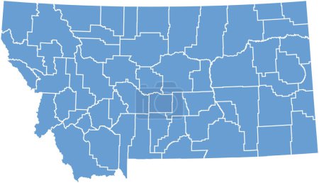 Téléchargez les illustrations : Une partie de la carte des Etats-Unis avec des états sur fond blanc - en licence libre de droit