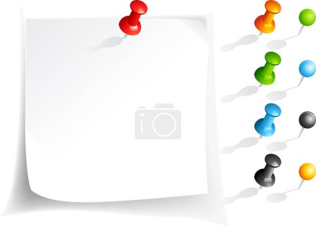 Illustration for Paper with colorful pins - Royalty Free Image
