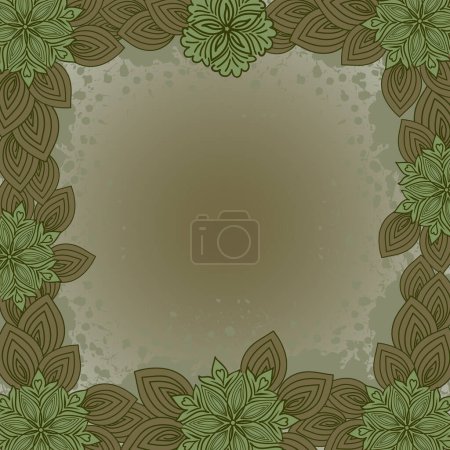Ilustración de Fondo abstracto de color verde. Patrón floral. vector. - Imagen libre de derechos