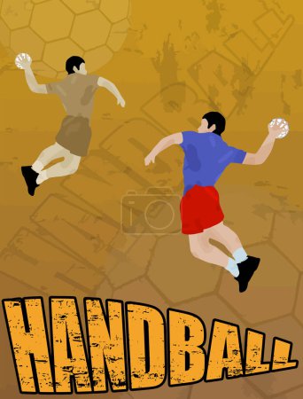 Téléchargez les illustrations : Illustration vectorielle d'une affiche pour le handball - en licence libre de droit