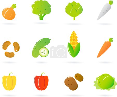 Illustration for Vegetables set vector illustration - Royalty Free Image
