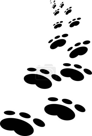 Téléchargez les illustrations : Empreintes de chien sur le fond blanc - en licence libre de droit