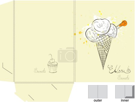 Téléchargez les illustrations : Croquis vectoriel crème glacée. dessin à la main - en licence libre de droit