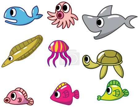 Ilustración de Dibujos animados mar animal vector ilustración - Imagen libre de derechos