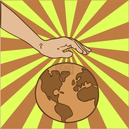 Illustration for Human hand with the earth - Royalty Free Image