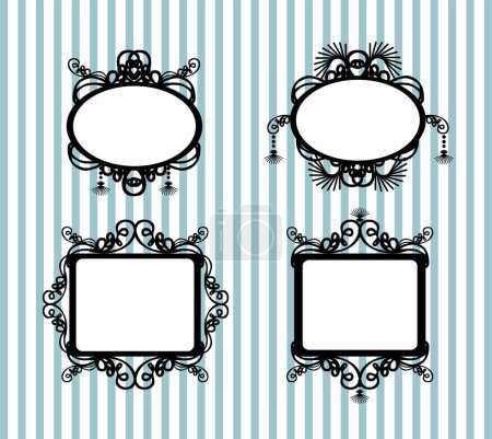Illustration for Set of frames with decorative elements. - Royalty Free Image