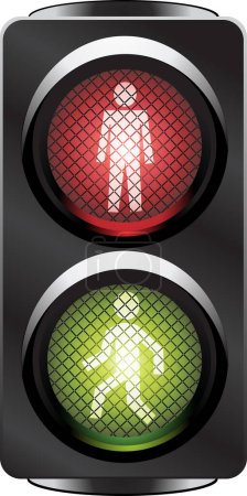 Ilustración de Semáforos con señales de tráfico sobre fondo negro - Imagen libre de derechos