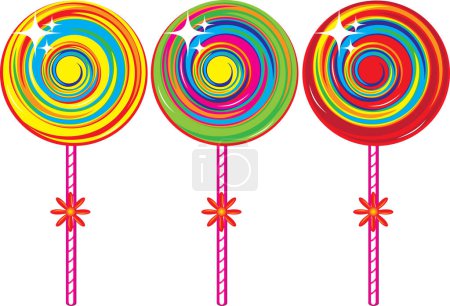 Illustration for Colorful lollipops isolated on white background - Royalty Free Image