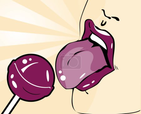 Illustration for Pop art of woman mouth - Royalty Free Image