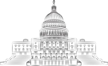 Illustration for Washington dc building in vector - Royalty Free Image