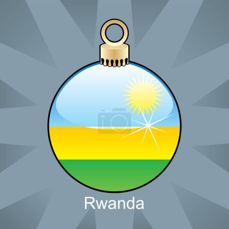 Téléchargez les illustrations : Vecteur de boule de Noël rwanda. icône de Noël - en licence libre de droit
