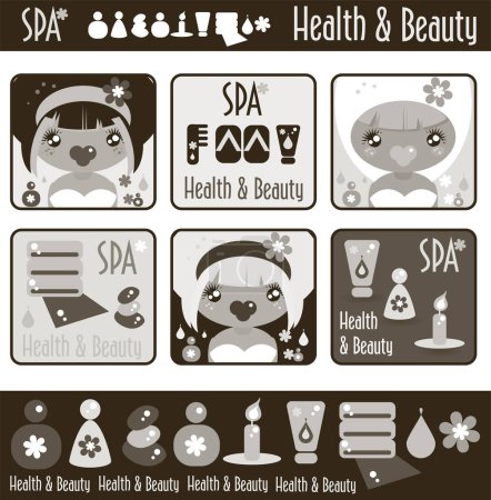Ilustración de Conjunto de iconos de spa y atención médica - Imagen libre de derechos