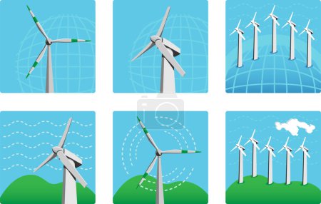 Ilustración de Conjunto de iconos de turbina eólica
. - Imagen libre de derechos