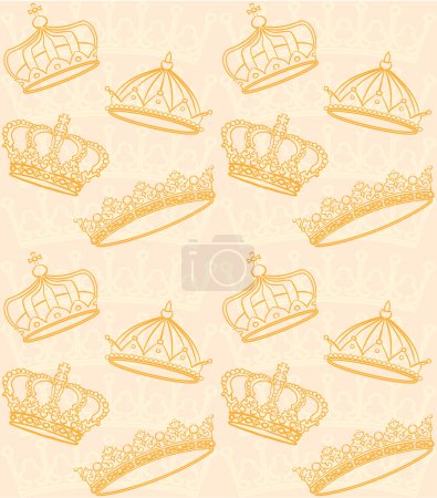 Illustration for Seamless pattern with crowns. vector illustration - Royalty Free Image