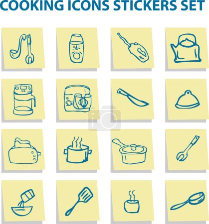 Ilustración de Conjunto de iconos utensilios de cocina. ilustración vectorial - Imagen libre de derechos