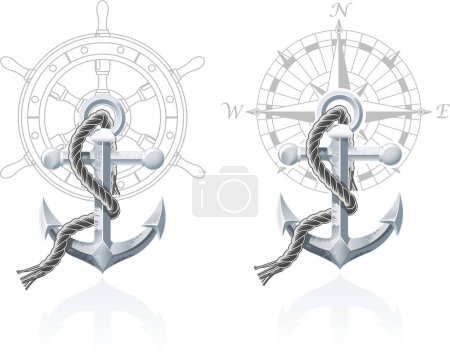 Illustration for Vector illustration of anchor on background - Royalty Free Image