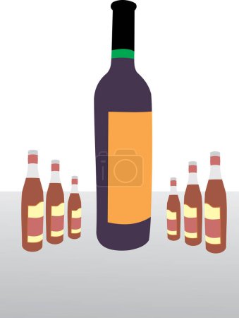 Ilustración de Frascos de alcohol en forma de frasco. - Imagen libre de derechos