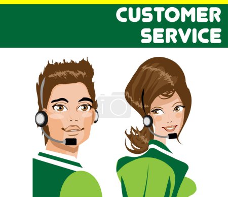 Illustration for Cartoon woman customer service - Royalty Free Image