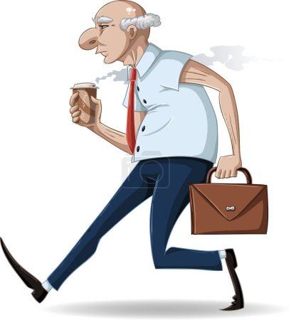 Téléchargez les illustrations : Homme d'affaires avec tasse de café - en licence libre de droit