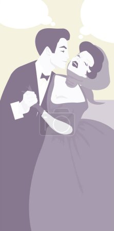 Illustration for Vector illustration,  couple dancing - Royalty Free Image