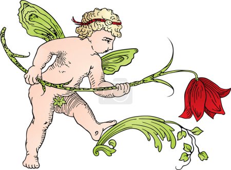 Téléchargez les illustrations : Cupidon à l'arc - en licence libre de droit