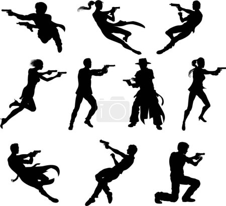 Illustration for Set of silhouette of the men - Royalty Free Image