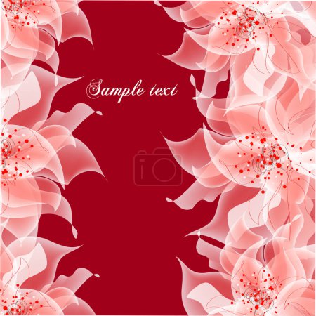 Ilustración de Tarjeta vectorial con adorno floral, lugar para el texto - Imagen libre de derechos
