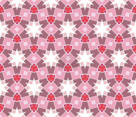 Illustration for Seamless pattern with squares, lines and stars - Royalty Free Image