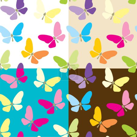 Illustration for Set of  colored butterflies vector illustration - Royalty Free Image