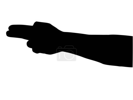 Illustration for Vector illustration of a man holding a gun sign - Royalty Free Image