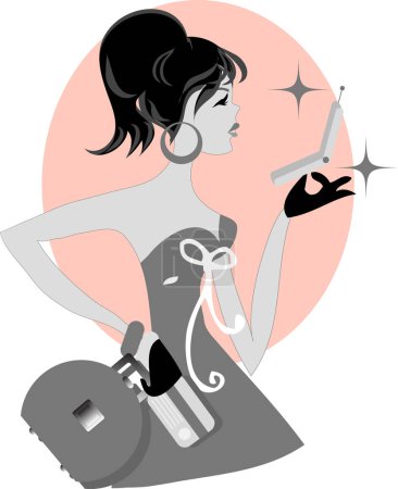 Ilustración de Ilustración vectorial de una niña y un cigarrillo - Imagen libre de derechos