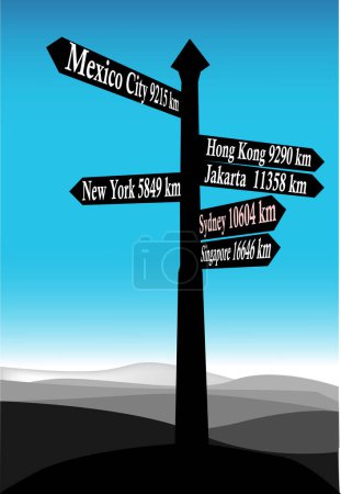 Illustration for Road sign in the world - Royalty Free Image