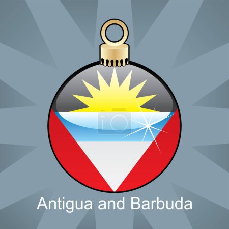 Téléchargez les illustrations : Emblème rond avec antigua et barbuda - en licence libre de droit
