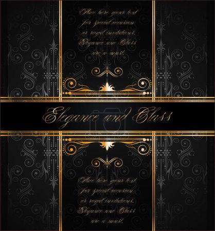 Ilustración de Elegante invitación de lujo, tarjeta de boda - Imagen libre de derechos