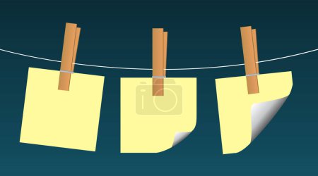 Illustration for Blank paper banner with white paper clip - Royalty Free Image