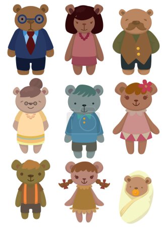 Téléchargez les illustrations : Ensemble d'ours mignons - en licence libre de droit