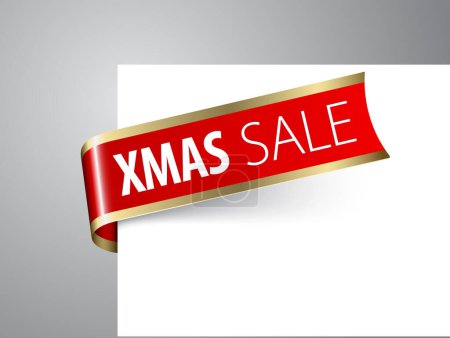Illustration for Red vector christmas sale label. - Royalty Free Image