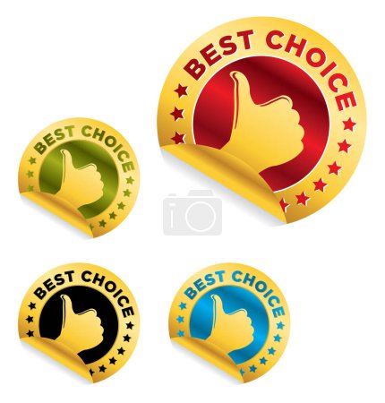 Ilustración de Etiquetas de mejor elección. mejor elección vector ilustración - Imagen libre de derechos
