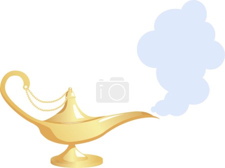 Illustration for Cartoon illustration of a golden cloud - Royalty Free Image