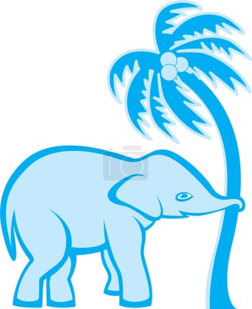Téléchargez les illustrations : Éléphant avec la paume - en licence libre de droit