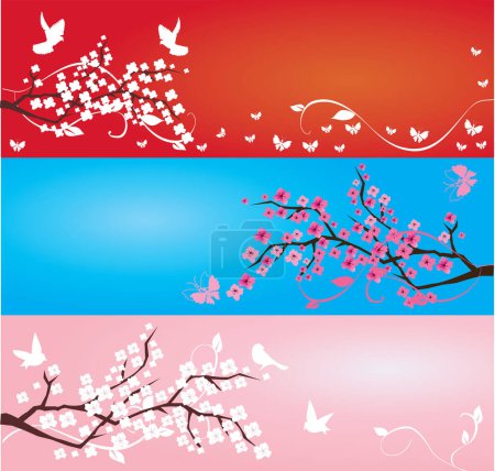 Illustration for Cherry blossom tree branch background - Royalty Free Image