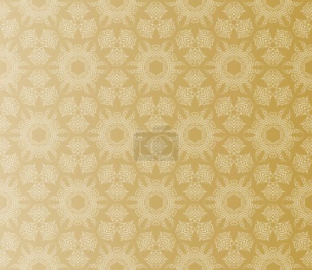 Illustration for Stylish design with seamless lace on an (editable) gold background - Royalty Free Image