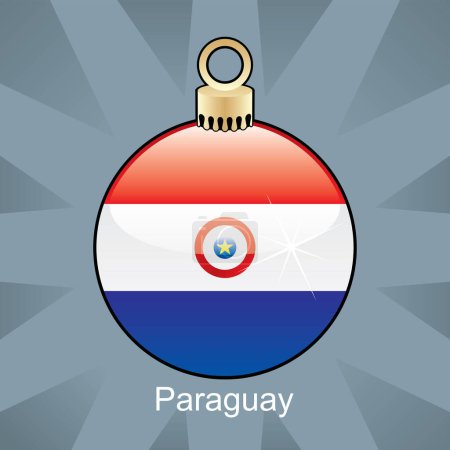Illustration for Christmas bauble with flag paraguay - Royalty Free Image