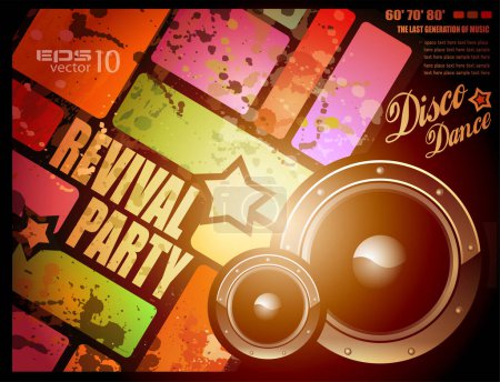Illustration for Vector illustration with a disco party poster - Royalty Free Image
